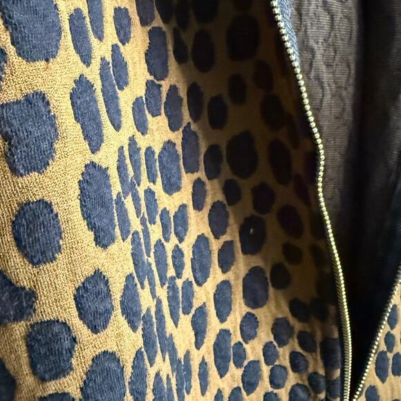 Ann Taylor LOFT Leopard Print Dress XS Jacquard Drop Waist Flare - Picture 9 of 11